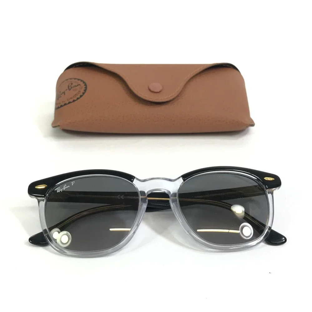 Ray-Ban Sunglasses RB2298 HAWKEYE 1294/M3 Black on Transparent w/ Grey Polarized